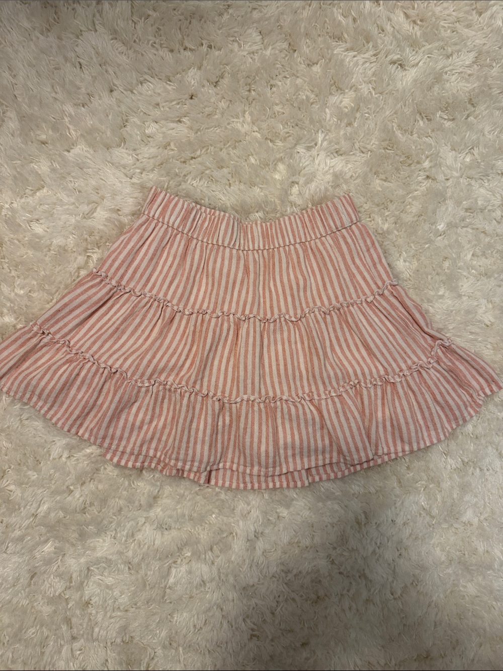 abercrombie kids Pink and White Striped Tiered Skirt
